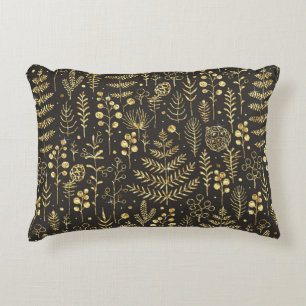 Seamless holiday pattern with leaves, branches, be decorative cushion