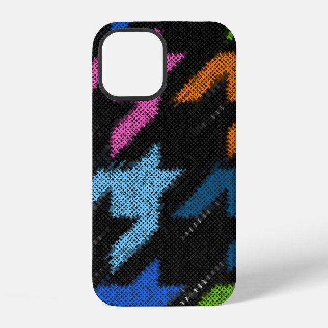 Seamless Hounds-tooth pattern. Imitation of a text iPhone Case (Back)