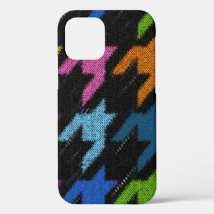 Seamless Hounds-tooth pattern. Imitation of a text iPhone 12 Case