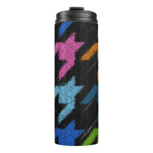 Seamless Hounds-tooth pattern. Imitation of a text Thermal Tumbler