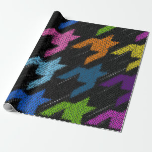 Seamless Hounds-tooth pattern. Imitation of a text Wrapping Paper