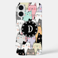 Seamless Illustration Cats Monogram