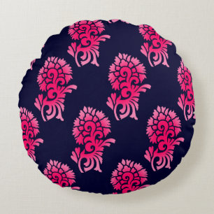 seamless Indian mughal flower motif backgroundabst Round Cushion