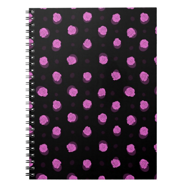  seamless ink pattern with abstract flowers in vio notebook (Front)