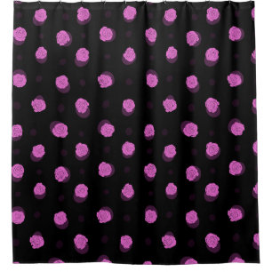 seamless ink pattern with abstract flowers in vio shower curtain
