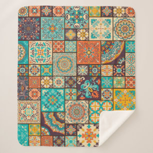 Seamless Islamic, Arabic tile pattern. Sherpa Blanket