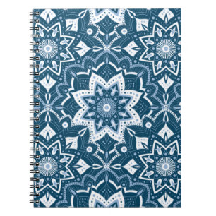 Seamless Islamic Art Colourful Blue  Notebook