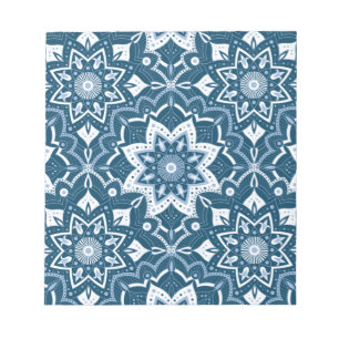 Seamless Islamic Art Colourful Blue Notepad