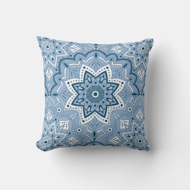 Seamless Islamic Colourful Blue   Cushion (Front)