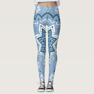Seamless Islamic Colourful Blue Leggings
