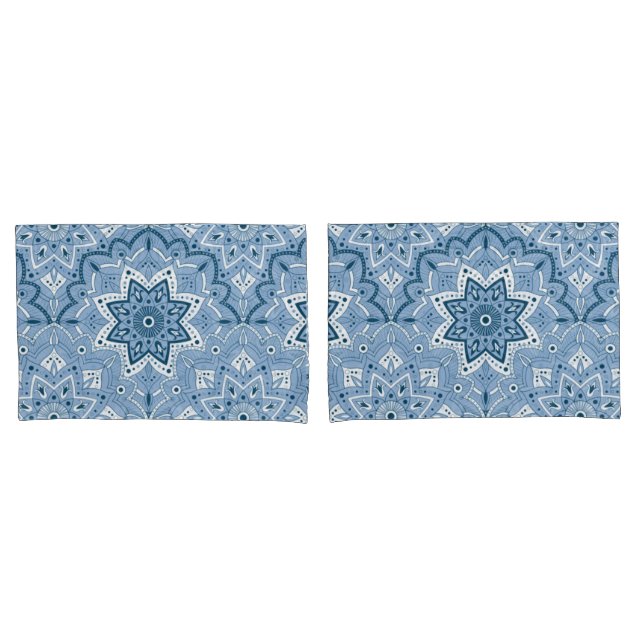 Seamless Islamic Colourful Blue    Pillowcase (Front-Set)