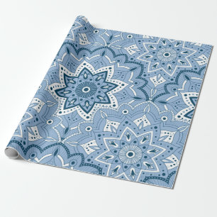 Seamless Islamic Colourful Blue Wrapping Paper