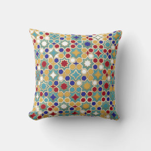 Seamless Islamic patterns in colour. Islamic ornam Cushion