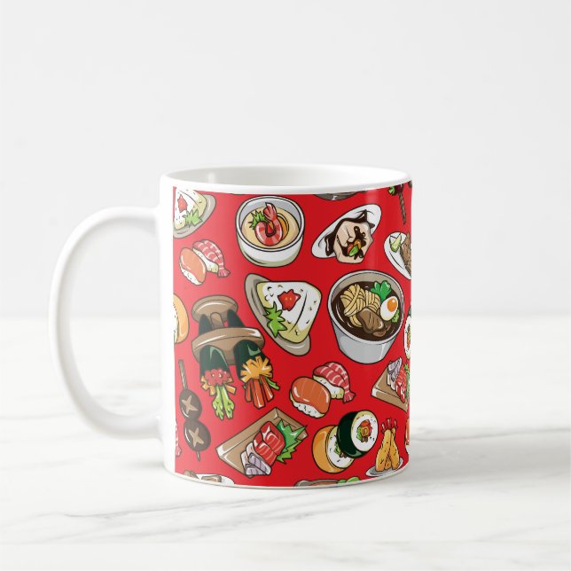 seamless Japanese food pattern Coffee Mug (Left)