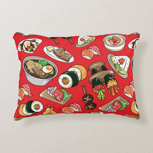 seamless Japanese food pattern Decorative Cushion (Front)