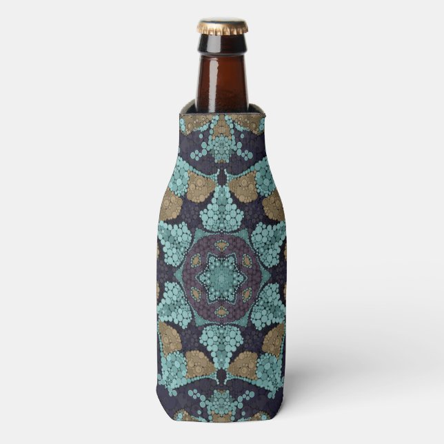 Seamless kaleidoscope mosaic ornamental african ea bottle cooler (Bottle Front)
