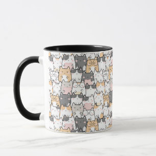 Seamless Kawaii Cute Cats Pattern Mug