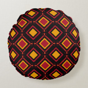 Seamless kawung motive batik pattern. Embroidery - Round Cushion
