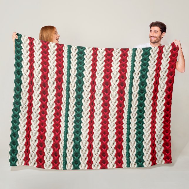 Seamless Knitted Christmas Digital Pattern Fleece Blanket (In Situ)