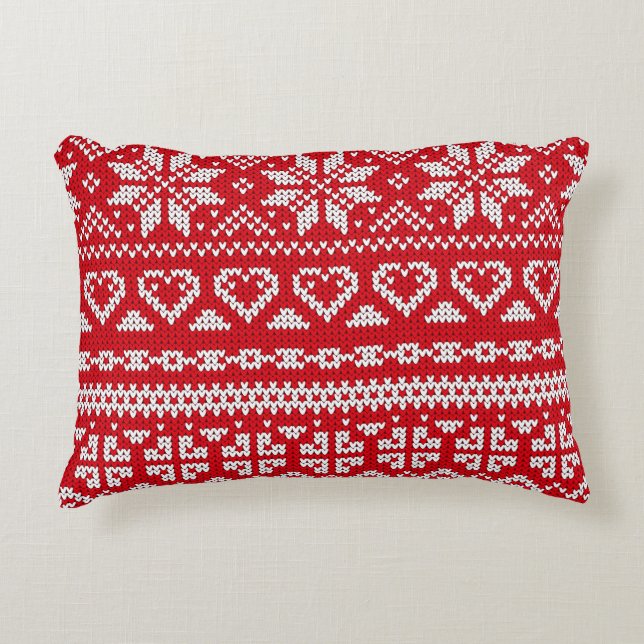 Seamless knitting pattern Norway festive sweater d Decorative Cushion (Front)