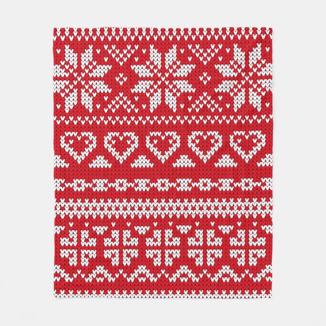 Seamless knitting pattern Norway festive sweater d Fleece Blanket (Front)