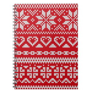Seamless knitting pattern Norway festive sweater d Notebook