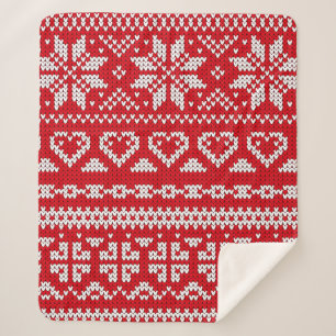 Seamless knitting pattern Norway festive sweater d Sherpa Blanket