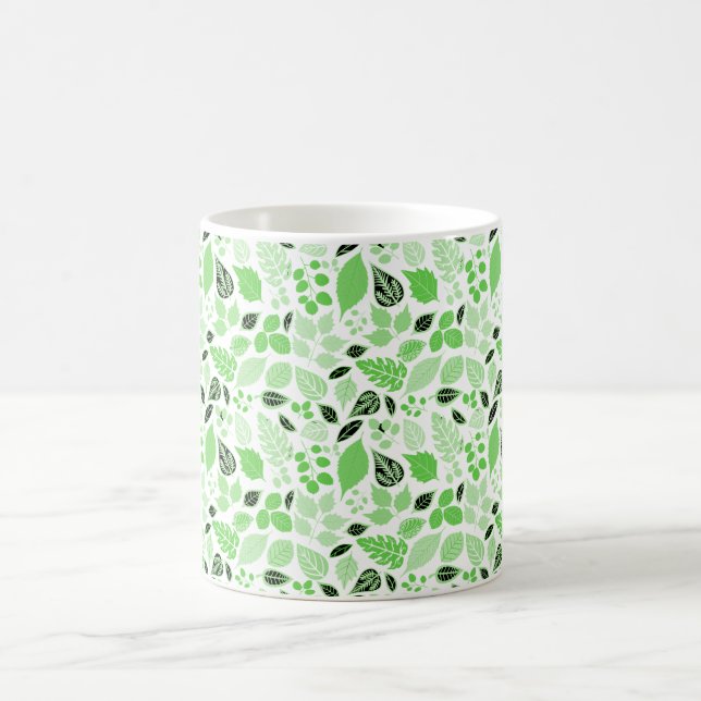 Seamless Leaf Pattern Coffee Mug (Center)