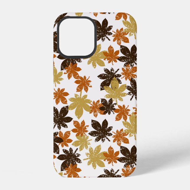 seamless leaf pattern with grunge effect iPhone case (Back)