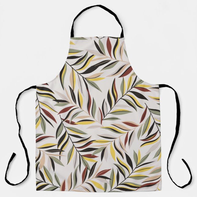 seamless leaves pattern on grey backgroundpattern, apron (Front)