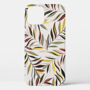 seamless leaves pattern on grey backgroundpattern, iPhone 12 case