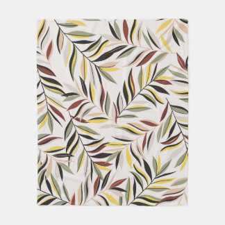 seamless leaves pattern on grey backgroundpattern, fleece blanket