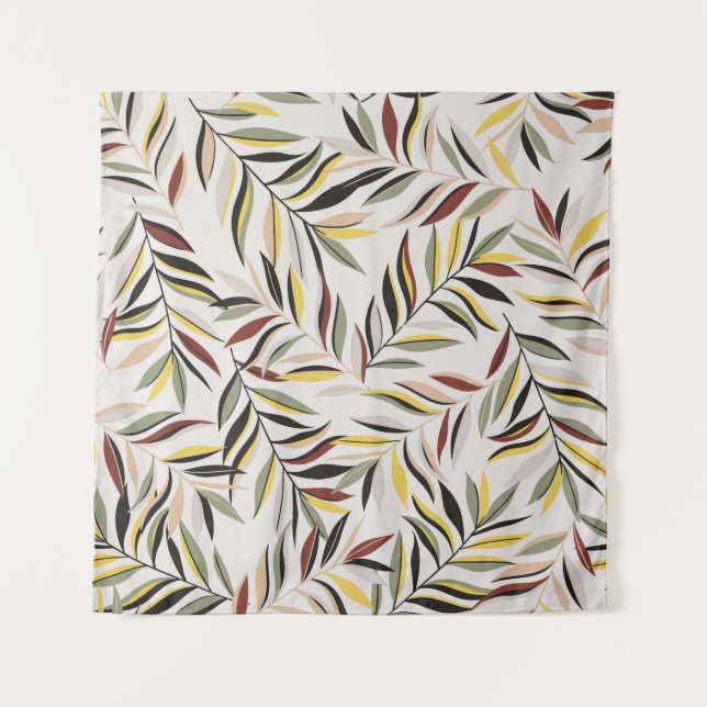 seamless leaves pattern on grey backgroundpattern, tapestry (Front)