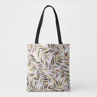 seamless leaves pattern on grey backgroundpattern, tote bag