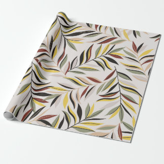 seamless leaves pattern on grey backgroundpattern, wrapping paper