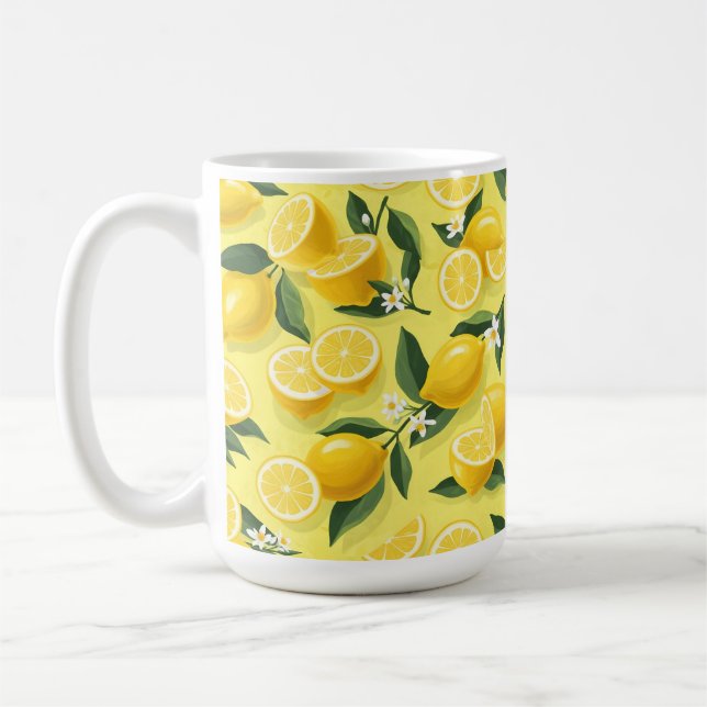 Seamless lemon Pattern design Coffee Mug (Left)
