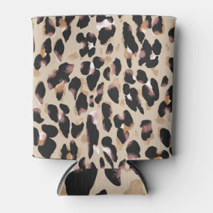 Seamless Leopard Animal Print Pattern Can Cooler