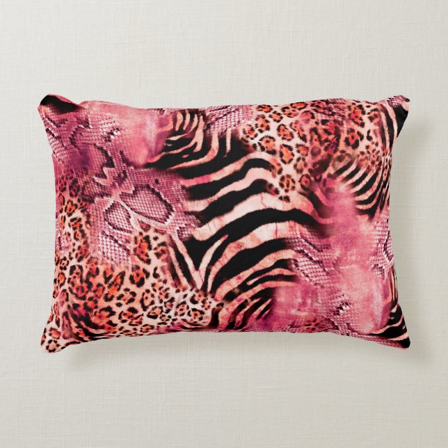 Seamless leopard pattern, abstract zebra. leopard, decorative cushion (Front)
