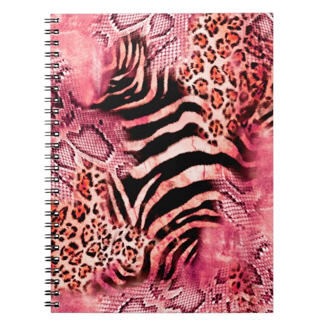 Seamless leopard pattern, abstract zebra. leopard, notebook (Front)