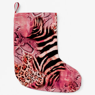 Seamless leopard pattern, abstract zebra. leopard, small christmas stocking