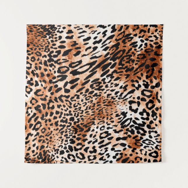 Seamless leopard pattern, african animal print tapestry (Front)