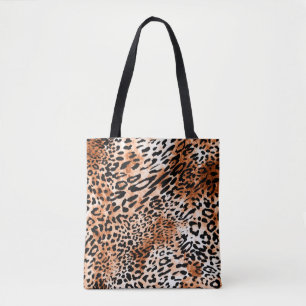 Seamless leopard pattern, african animal print tote bag