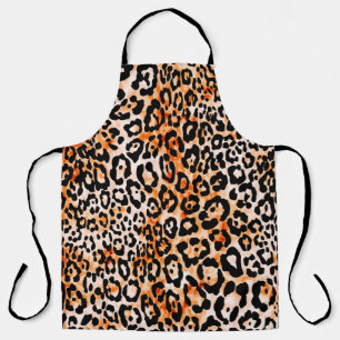 Seamless leopard pattern, hand drawing animal prin apron