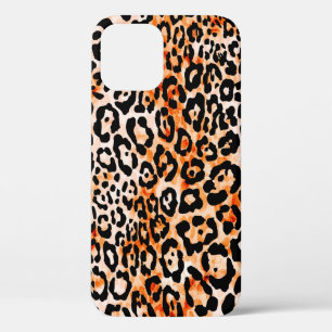 Seamless leopard pattern, hand drawing animal prin iPhone 12 case