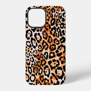 Seamless leopard pattern, hand drawing animal prin iPhone 12 case