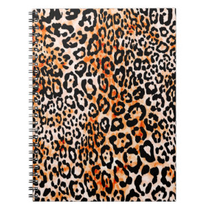 Seamless leopard pattern, hand drawing animal prin notebook