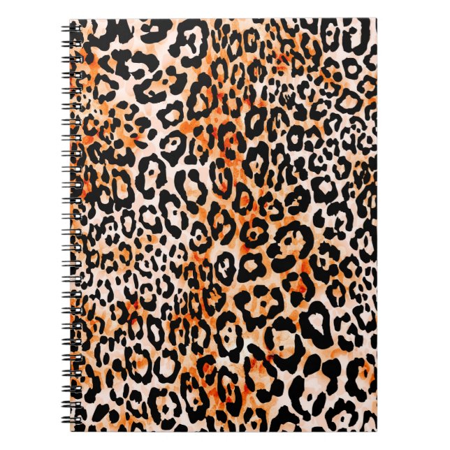 Seamless leopard pattern, hand drawing animal prin notebook (Front)