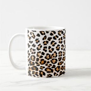 Seamless leopard texture, african animal print coffee mug