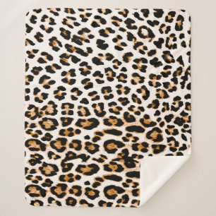Seamless leopard texture, african animal print sherpa blanket