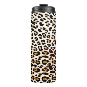Seamless leopard texture, african animal print thermal tumbler
